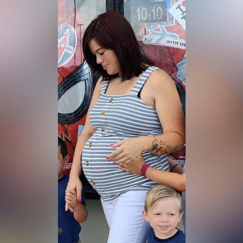 Ingrid and Isabel XS Striped Maternity Tank